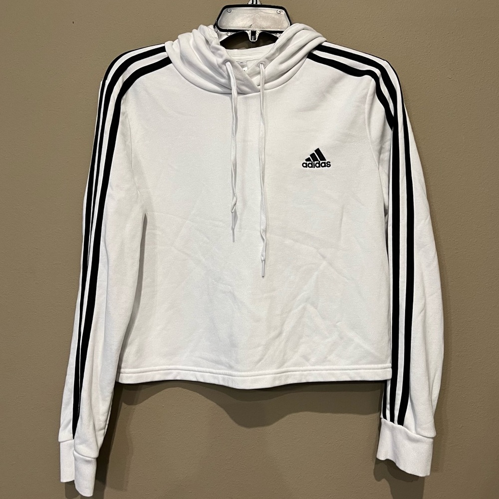 Women’s White Adidas Crop Hoodie Size S